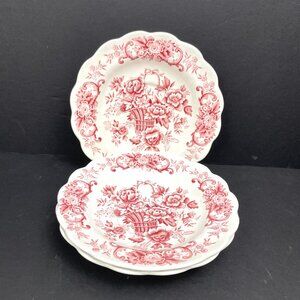 Set 3 Vintage Ridgway Staffordshire England" Old English Bouquet " Saucers 5.75”